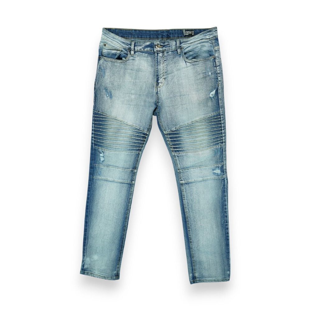 Southpole Mens Skinny Acid Wash Blue Jeans Size 40"x33"